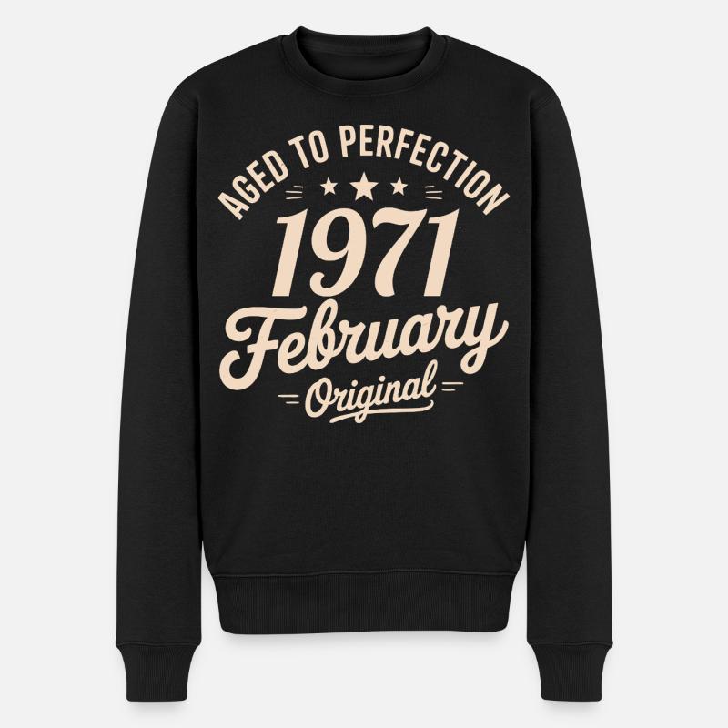 Février 1971 – Februar 1971 - Männer Premium Bio Pullover - Schwarz