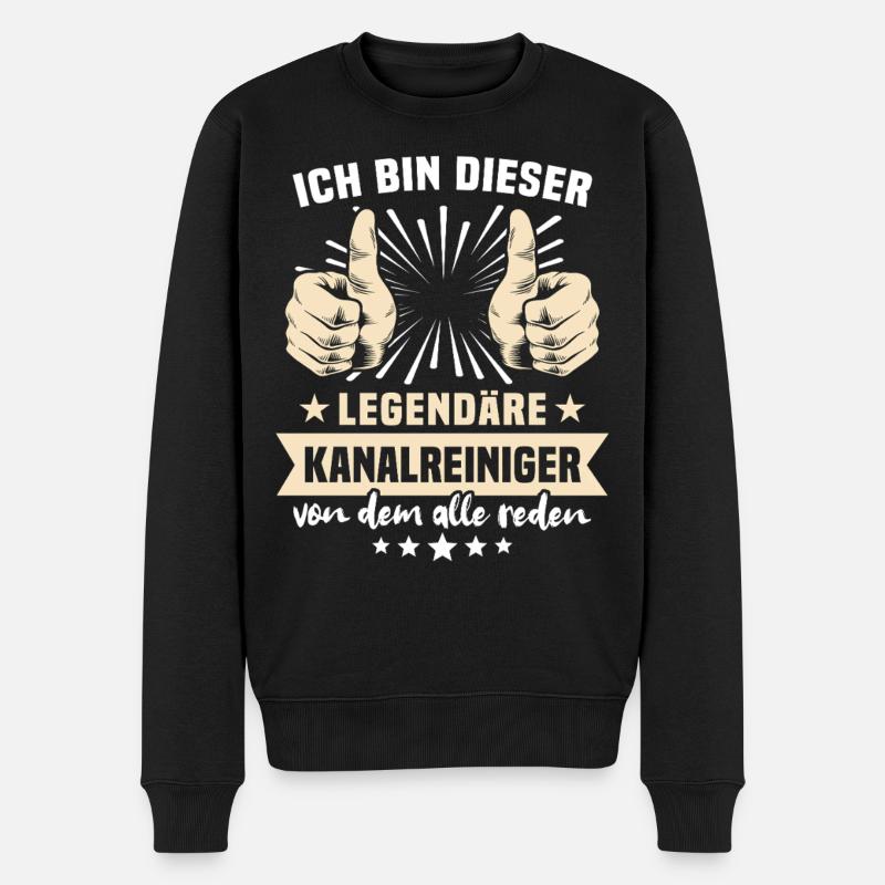 Kanalreiniger Sprüche - Männer Premium Bio Pullover - Schwarz