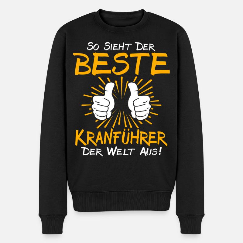 Kranführer Geschenkidee - Männer Premium Bio Pullover - Schwarz