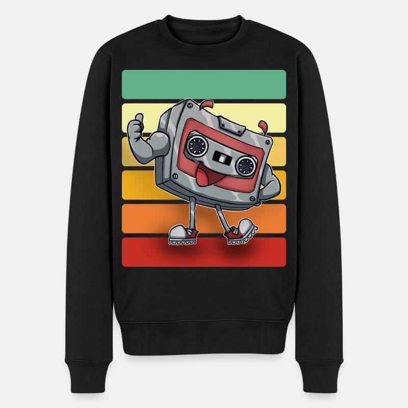 Kassette - Männer Premium Bio Pullover - Schwarz