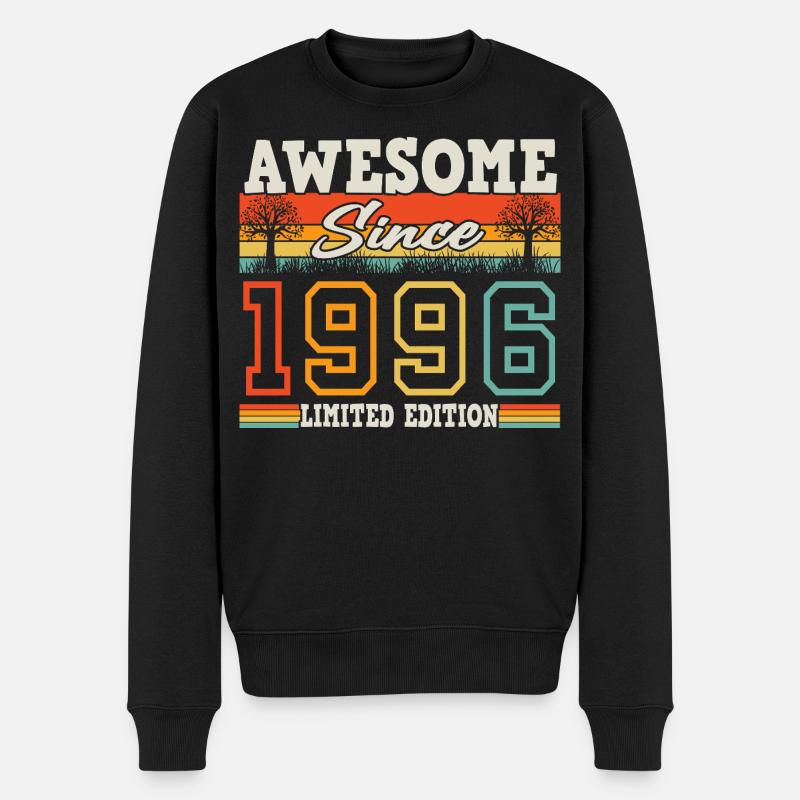 1996 Jahrgang geboren 30. Geburtstag Geschenk - Männer Premium Bio Pullover - Schwarz