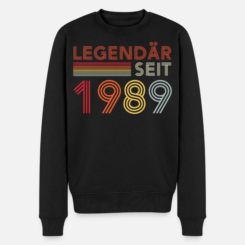 Legendär Seit 1989 Mann Geburtstag - Männer Premium Bio Pullover - Schwarz