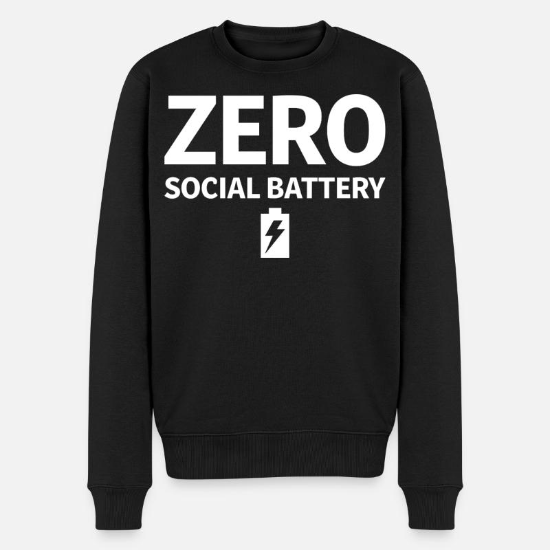 Introverti sans pile sociale - Pull Premium bio Homme - noir