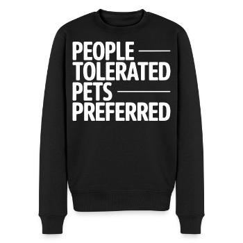 Les gens toléraient les animaux de compagnie préféraient l’humour - Pull Premium bio Homme - noir - Devant - Nico (187cm)