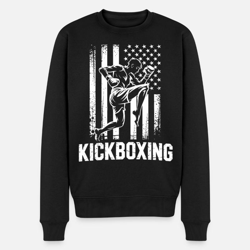 Style du drapeau du kickboxing - Pull Premium bio Homme - noir