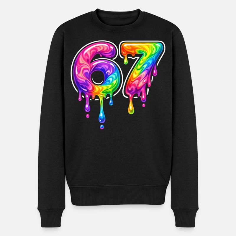 67 Six Meme Seven Alpha Slang - Pull Premium bio Homme - noir