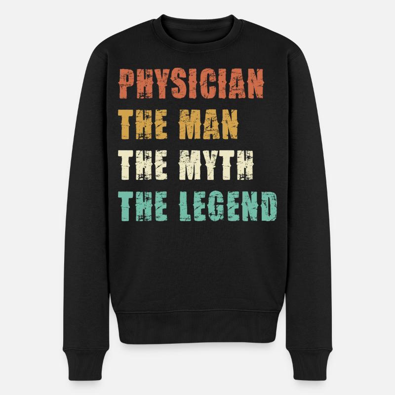 Arzt Mythos Legende Shirt - Männer Premium Bio Pullover - Schwarz