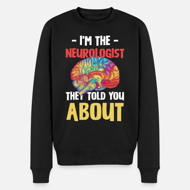 Ich bin der Neurologe - Männer Premium Bio Pullover - Schwarz