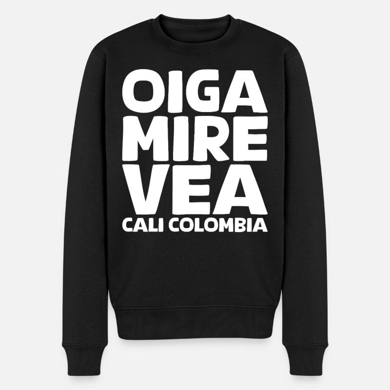 Oiga, Mire, Vea in weiß - Männer Premium Bio Pullover - Schwarz