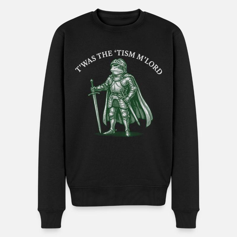 T'WAS THE 'TISM M'LORD – Stolzer Ritter-Frosch - Männer Premium Bio Pullover - Schwarz