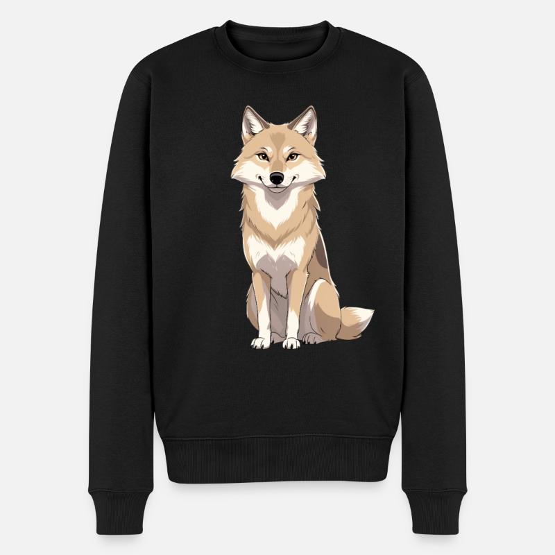 Illustration joyeuse d’un ami renard - Pull Premium bio Homme - noir