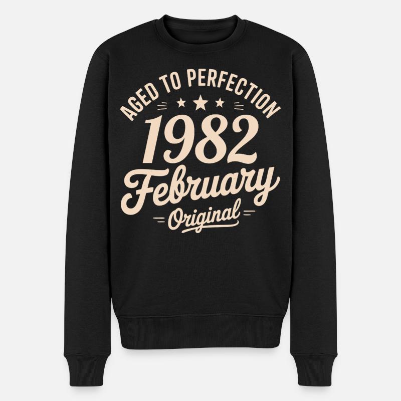 Février 1982 – Februar 1982 - Männer Premium Bio Pullover - Schwarz