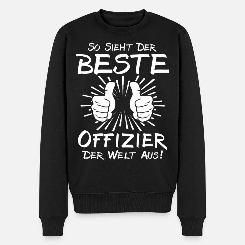 Bester Offizier - Männer Premium Bio Pullover - Schwarz