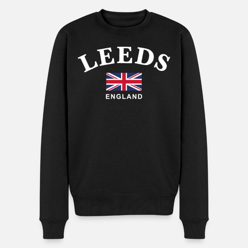 Leeds, England - Männer Premium Bio Pullover - Schwarz