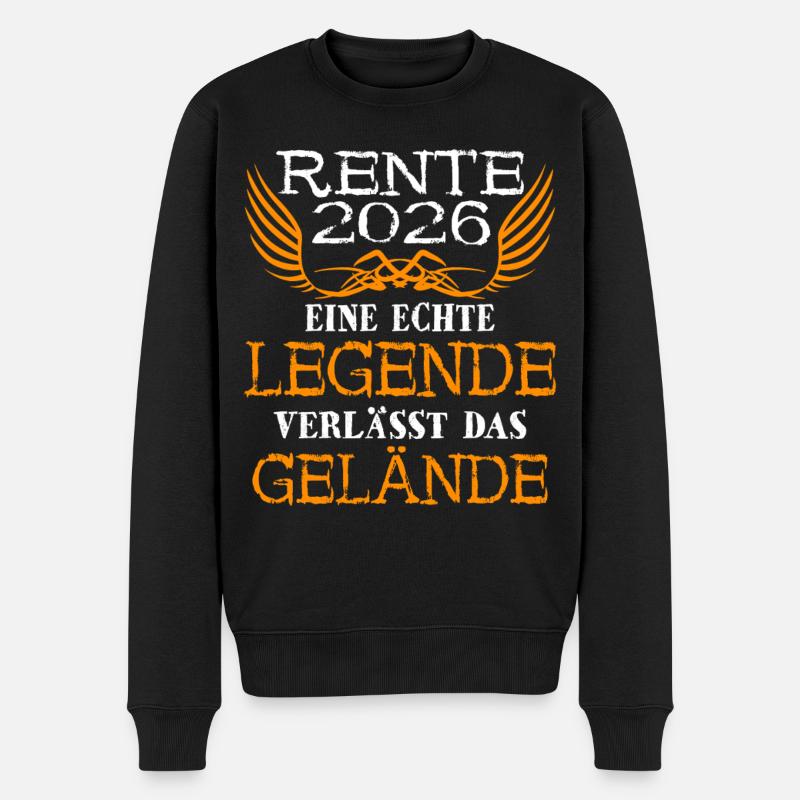 Rente 2026 Rentner Legende - Männer Premium Bio Pullover - Schwarz