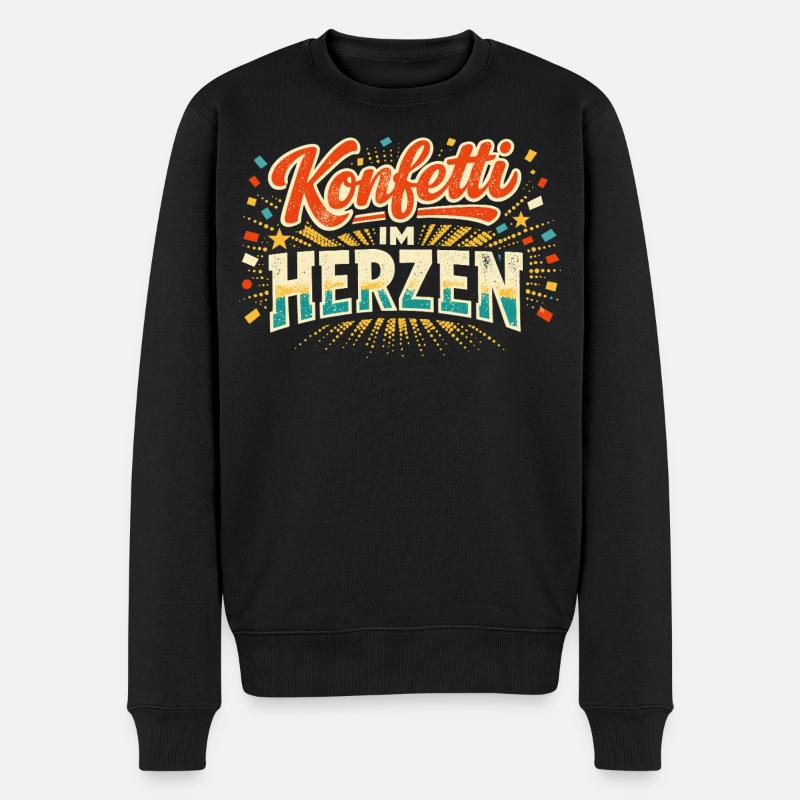 Konfetti im Herzen Kostüm Damen - Männer Premium Bio Pullover - Schwarz