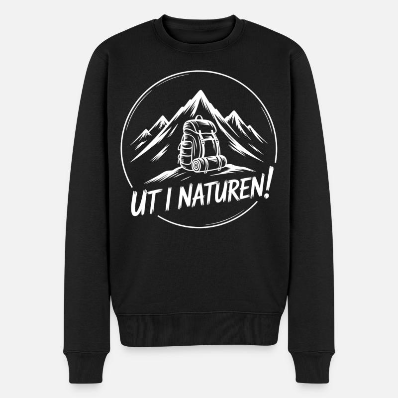 Abenteuer-Rucksackwandern - Männer Premium Bio Pullover - Schwarz