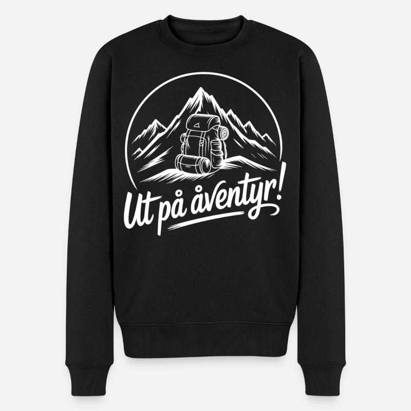 Abenteuer-Rucksackwandern - Männer Premium Bio Pullover - Schwarz