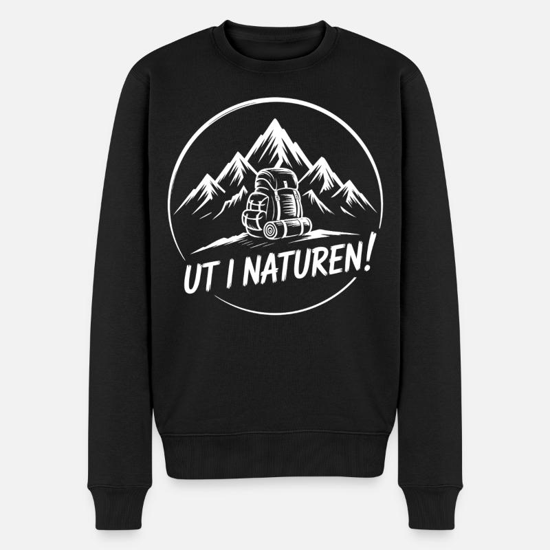Abenteuer-Rucksackwandern - Männer Premium Bio Pullover - Schwarz