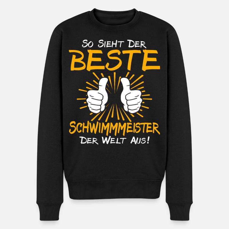 Schwimmmeister Geschenkidee - Männer Premium Bio Pullover - Schwarz