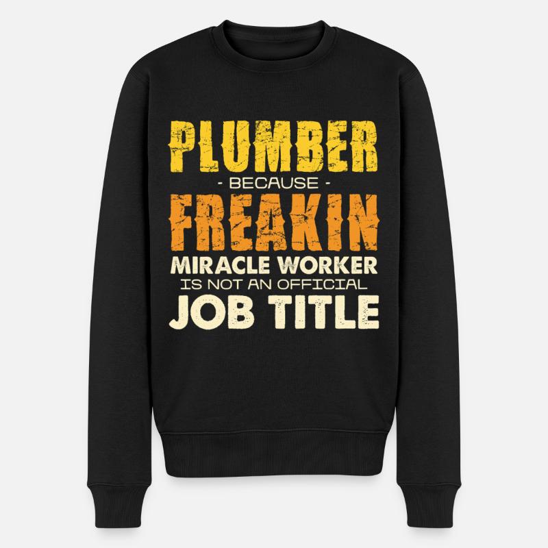 Plumber Wunderhandwerker Humor - Männer Premium Bio Pullover - Schwarz