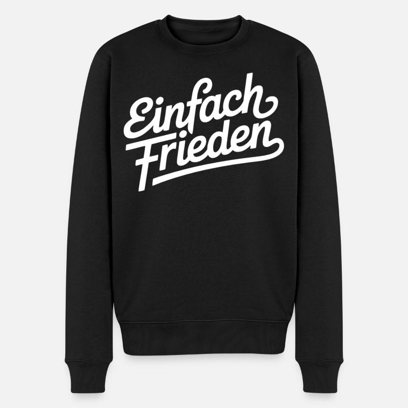 Einfach Frieden – Ruhe, Menschlichkeit - Männer Premium Bio Pullover - Schwarz