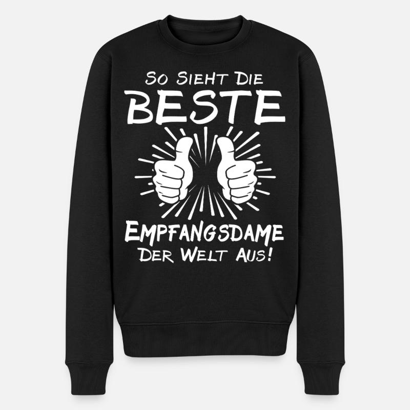 Empfangsdame - Männer Premium Bio Pullover - Schwarz