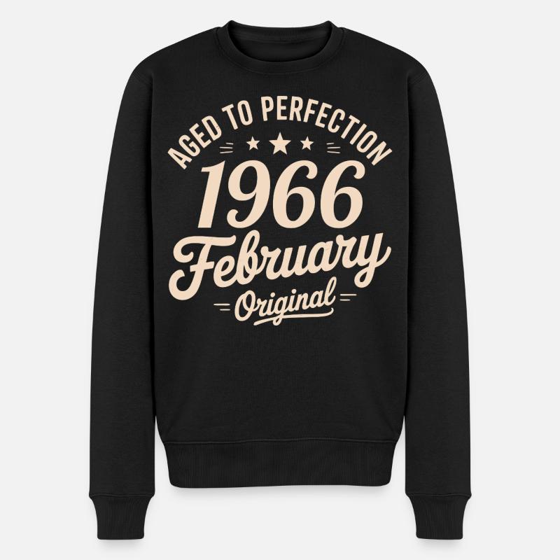 Février 1966 – Februar 1966 - Männer Premium Bio Pullover - Schwarz