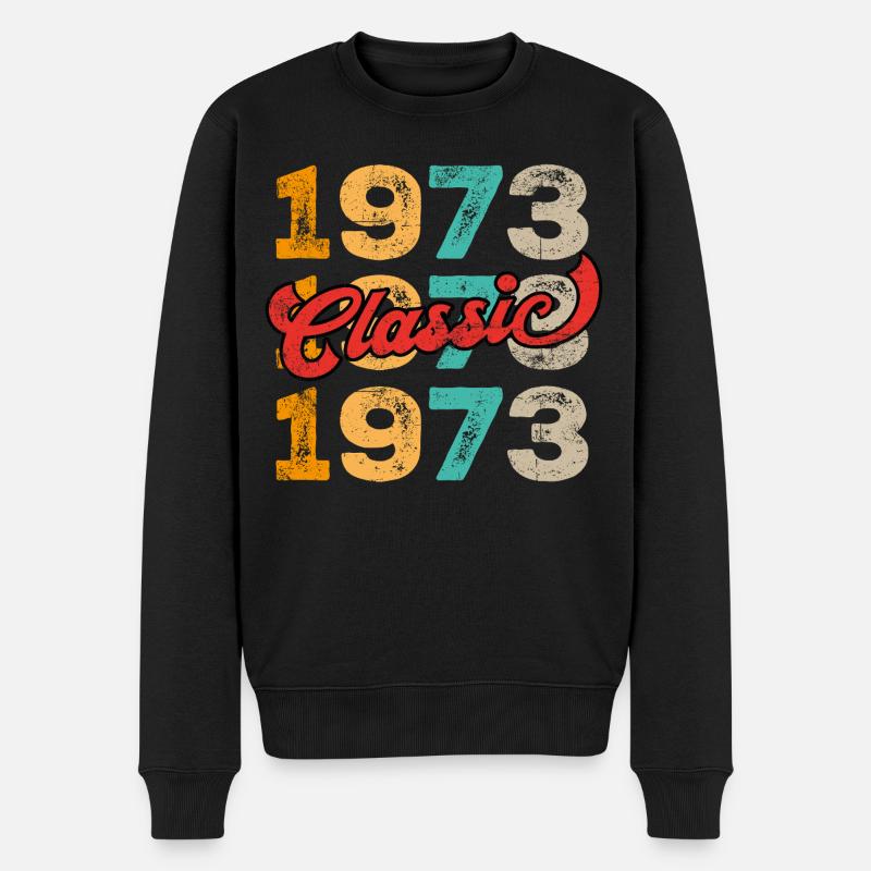 Classic 1973 - Männer Premium Bio Pullover - Schwarz