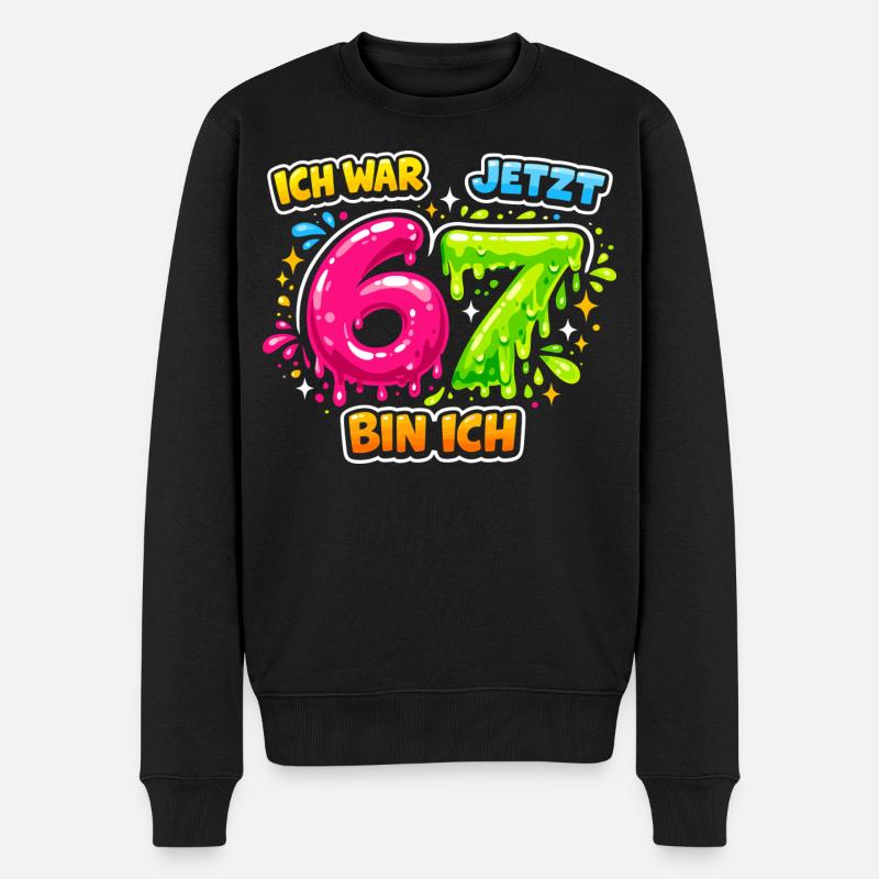 67 Six Seven Meme Gen Alpha Geschenk - Männer Premium Bio Pullover - Schwarz