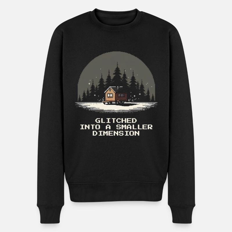 Dimension plus petite buggée | Micro-maison - Pull Premium bio Homme - noir