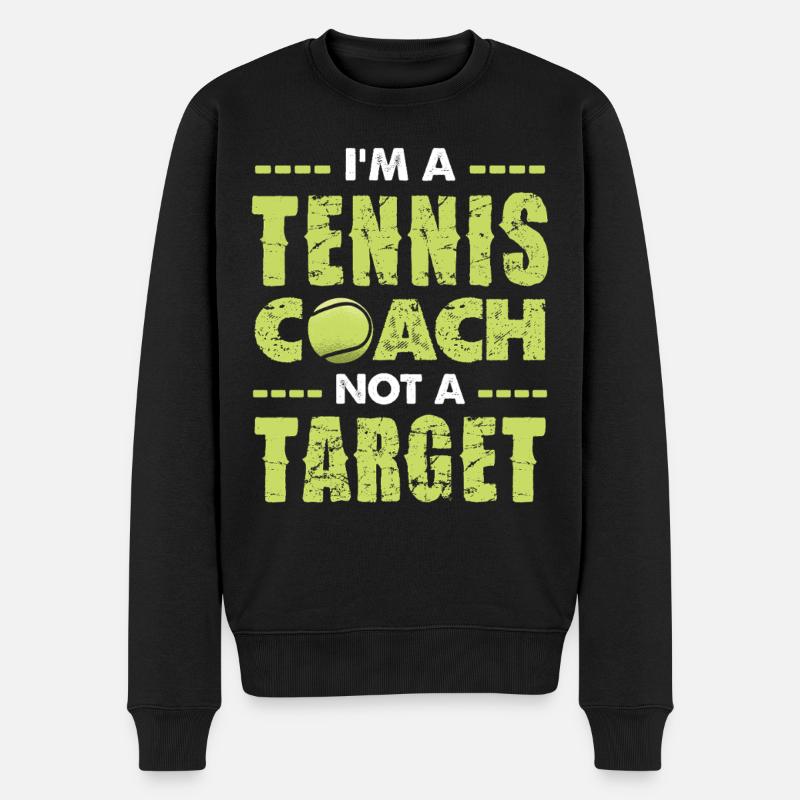 Ich bin Tenniscoach kein Ziel - Männer Premium Bio Pullover - Schwarz