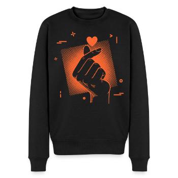 Kpop Musique coréenne Doigt Cœur Mignonne Pop coréenne - Pull Premium bio Homme - noir - Devant - Nico (187cm)