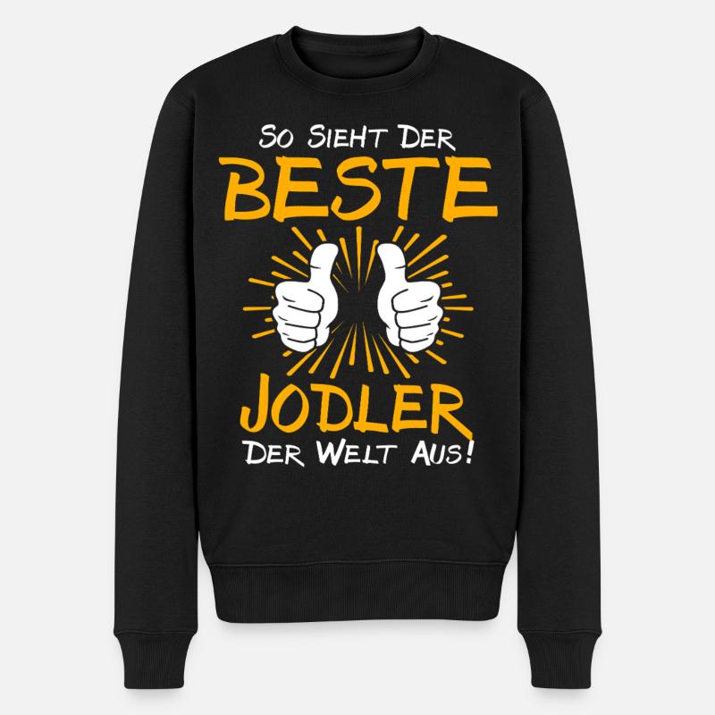 Jodler Geschenkidee - Männer Premium Bio Pullover - Schwarz
