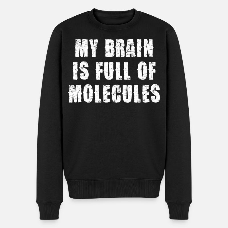 Hjernen fuld af molekyler - Økologisk premium-sweatshirt til mænd - sort