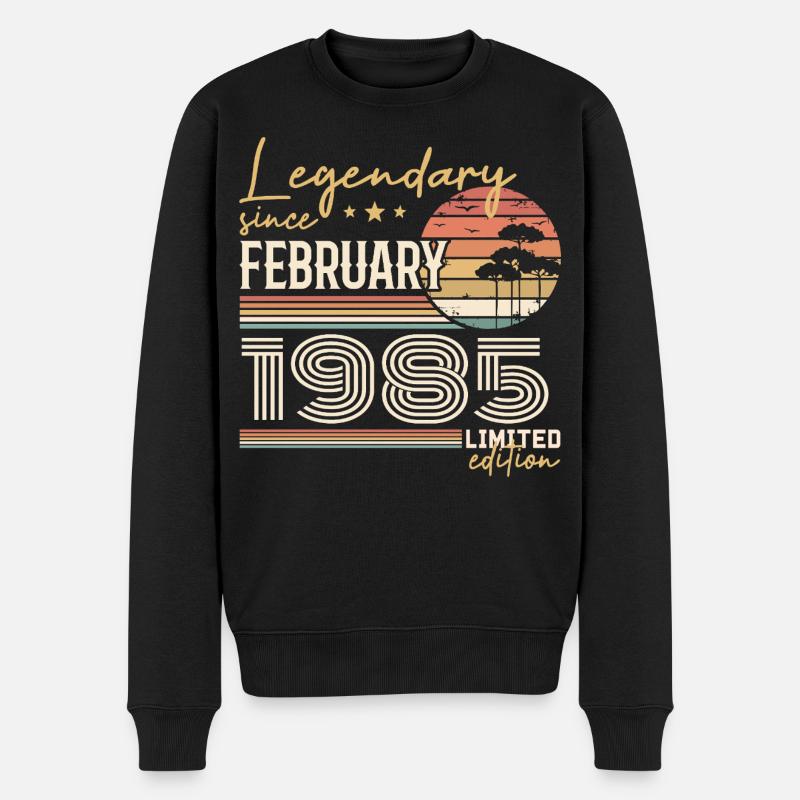 Février 1985 anniversaire 1985 légendes Février - Pull Premium bio Homme - noir