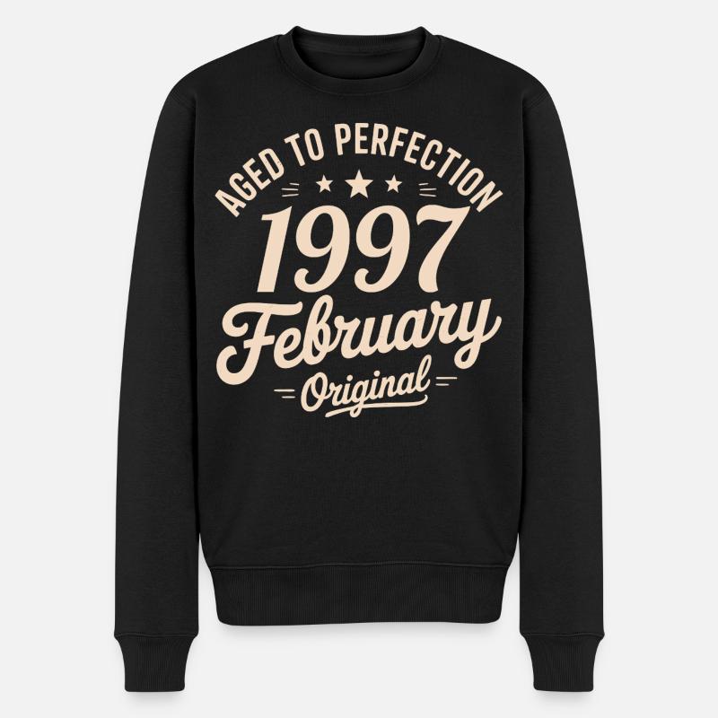 Février 1997 – Februar 1997 - Männer Premium Bio Pullover - Schwarz