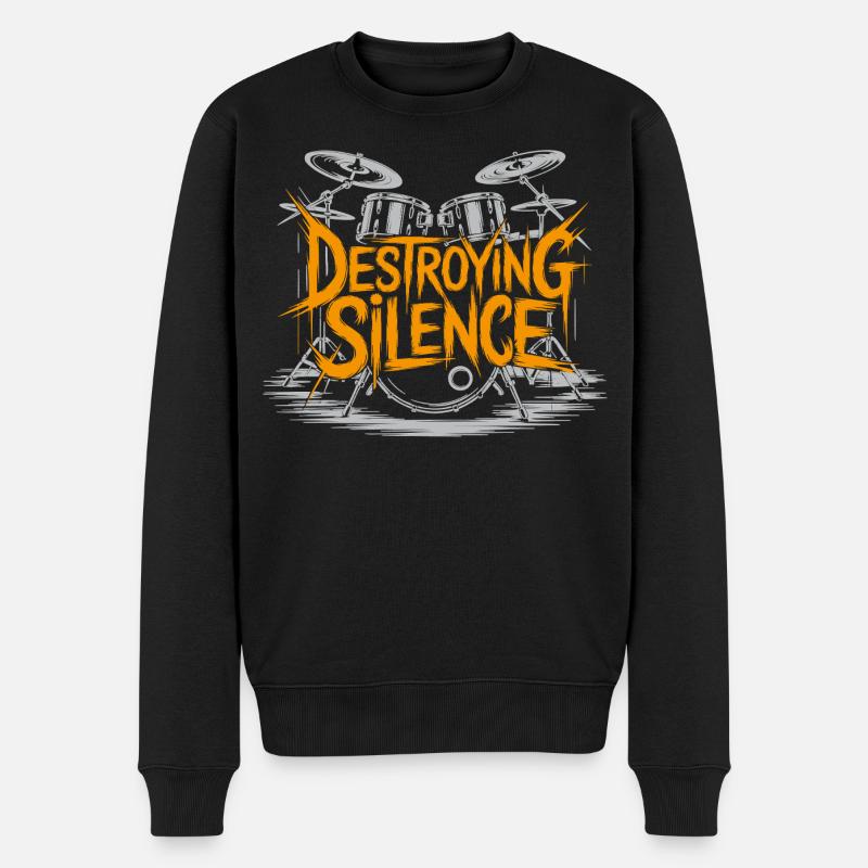 Schlagzeuger Drumset Design - Männer Premium Bio Pullover - Schwarz