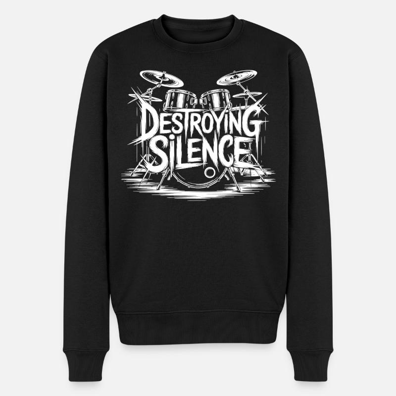 Schlagzeuger Drumset Design - Männer Premium Bio Pullover - Schwarz