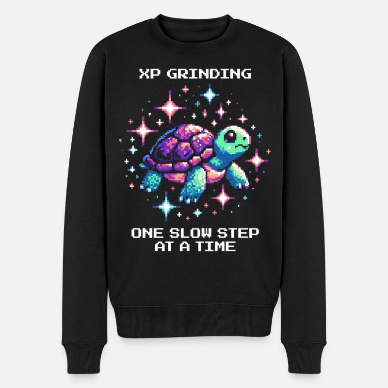 XP grinden | Schildkröte - Männer Premium Bio Pullover - Schwarz