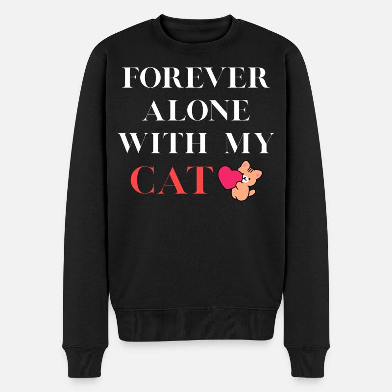 Toujours seul avec mon chat - Pull Premium bio Homme - noir