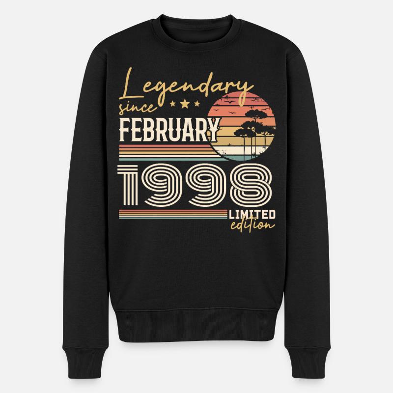 Février 1998 anniversaire 1998 légendes Février - Pull Premium bio Homme - noir