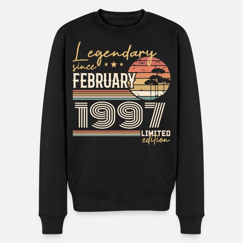 Février 1997 anniversaire 1997 légendes Février - Pull Premium bio Homme - noir