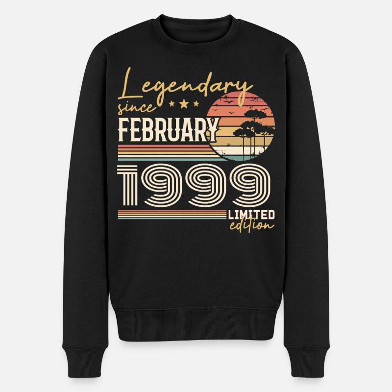 Février 1999 anniversaire 1999 légendes Février - Pull Premium bio Homme - noir