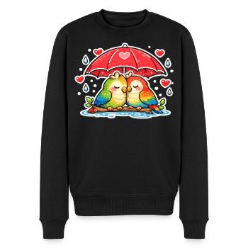 Quelques cœurs sous un parapluie - Pull Premium bio Homme - noir - Devant - Nico (187cm)