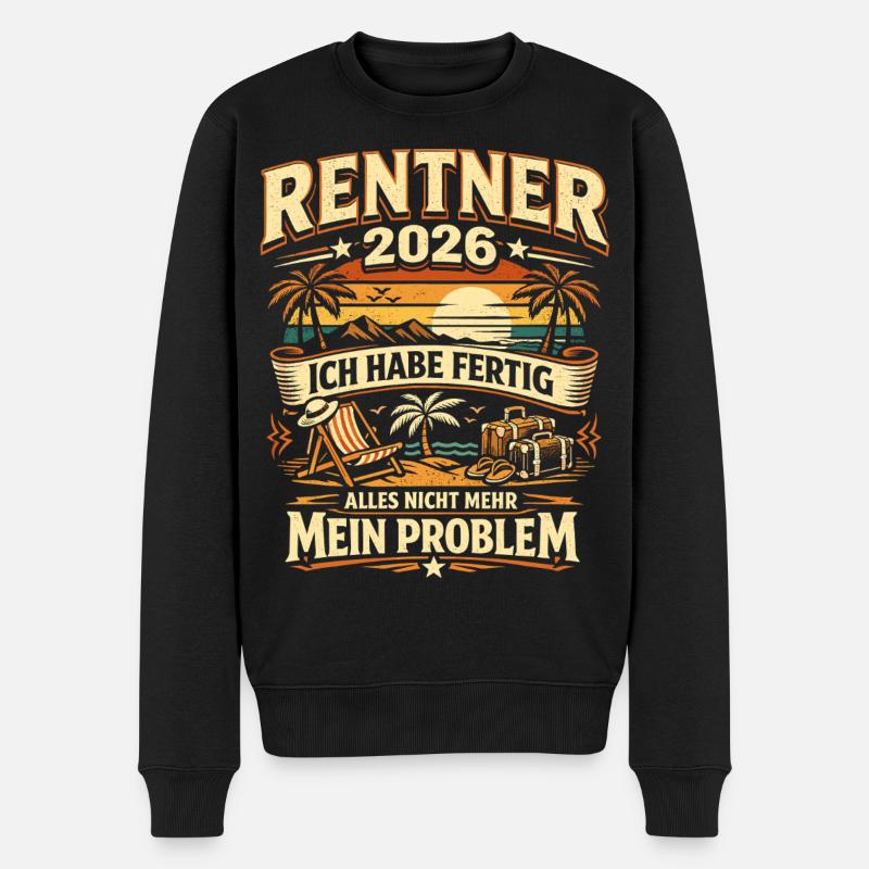 Rentner 2026 Abschiedsgeschenk Pension - Männer Premium Bio Pullover - Schwarz