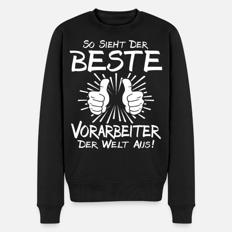Bester Vorarbeiter - Männer Premium Bio Pullover - Schwarz