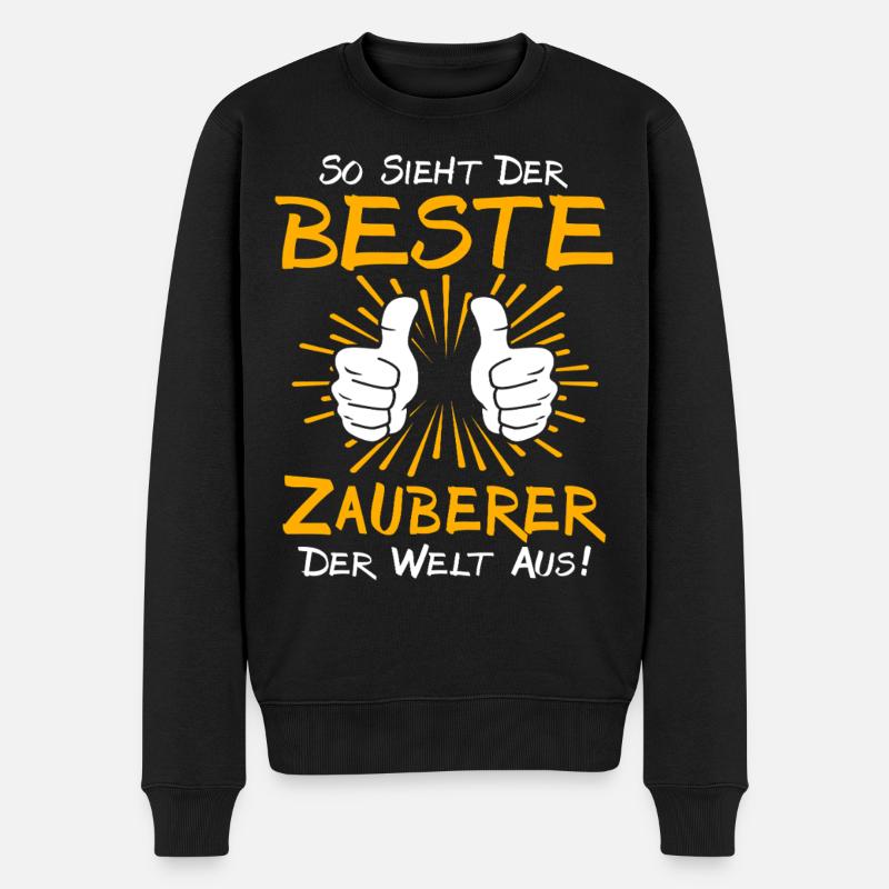 Zauberer Geschenkidee - Männer Premium Bio Pullover - Schwarz