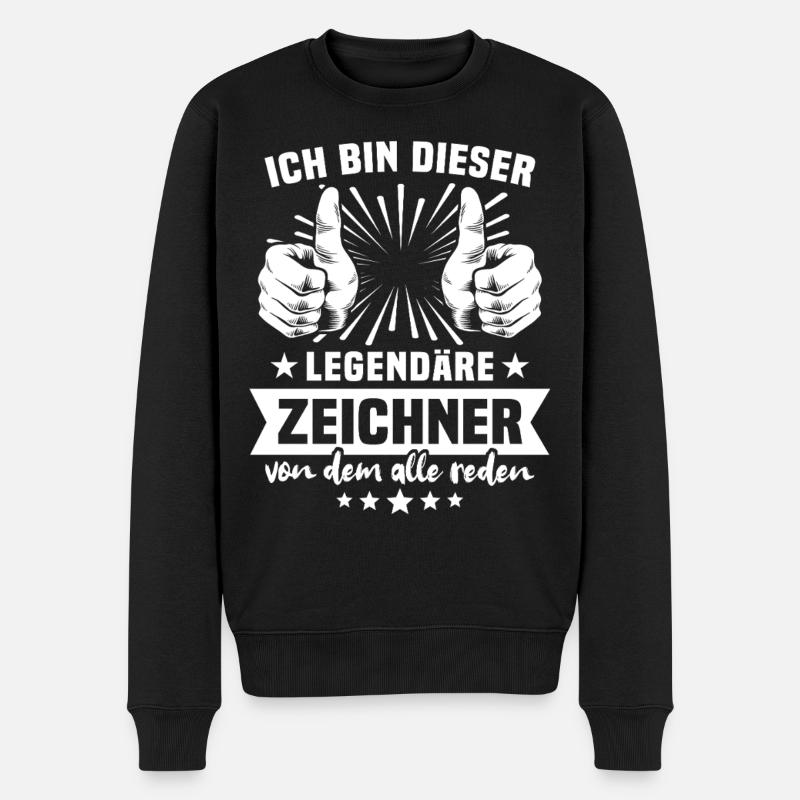 Zeichner Legende - Männer Premium Bio Pullover - Schwarz
