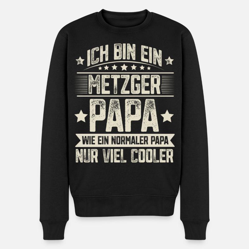 Metzger Papa - Männer Premium Bio Pullover - Schwarz